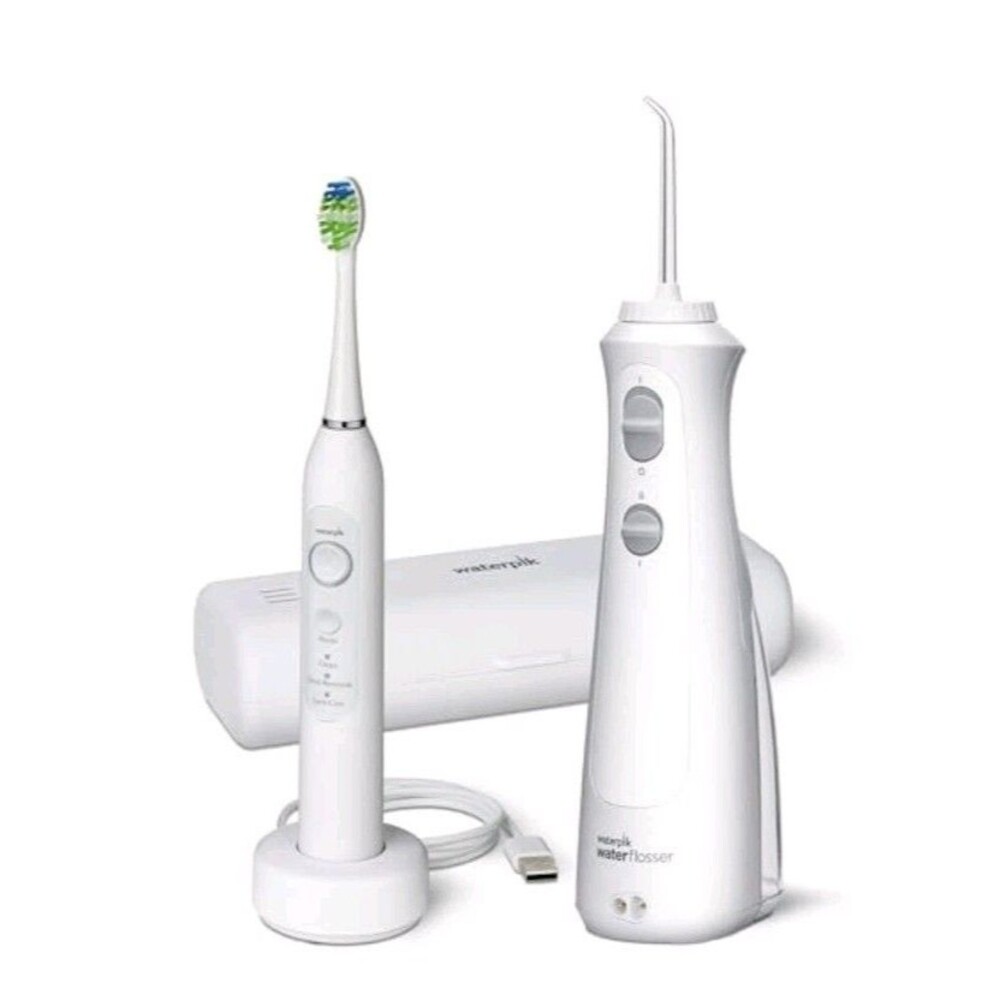 Waterpik Water Flosser Sensonic Toothbrush Cordless Pearl Combo Pack New